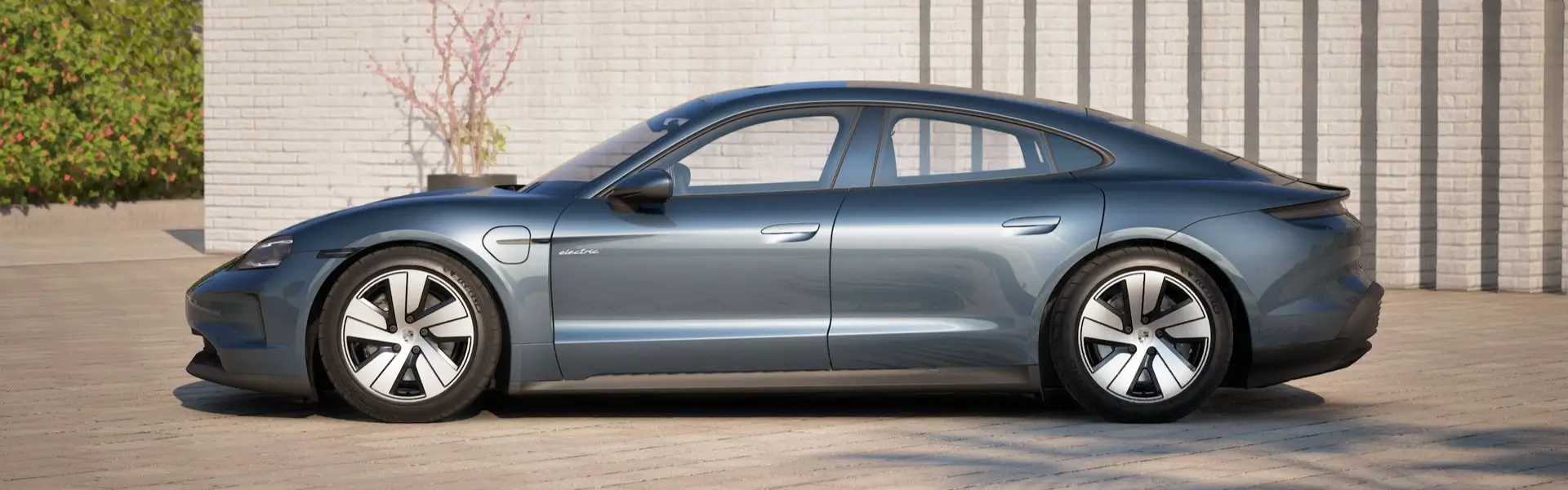 2026 Porsche Taycan In Pale Blue Metallic Banner
